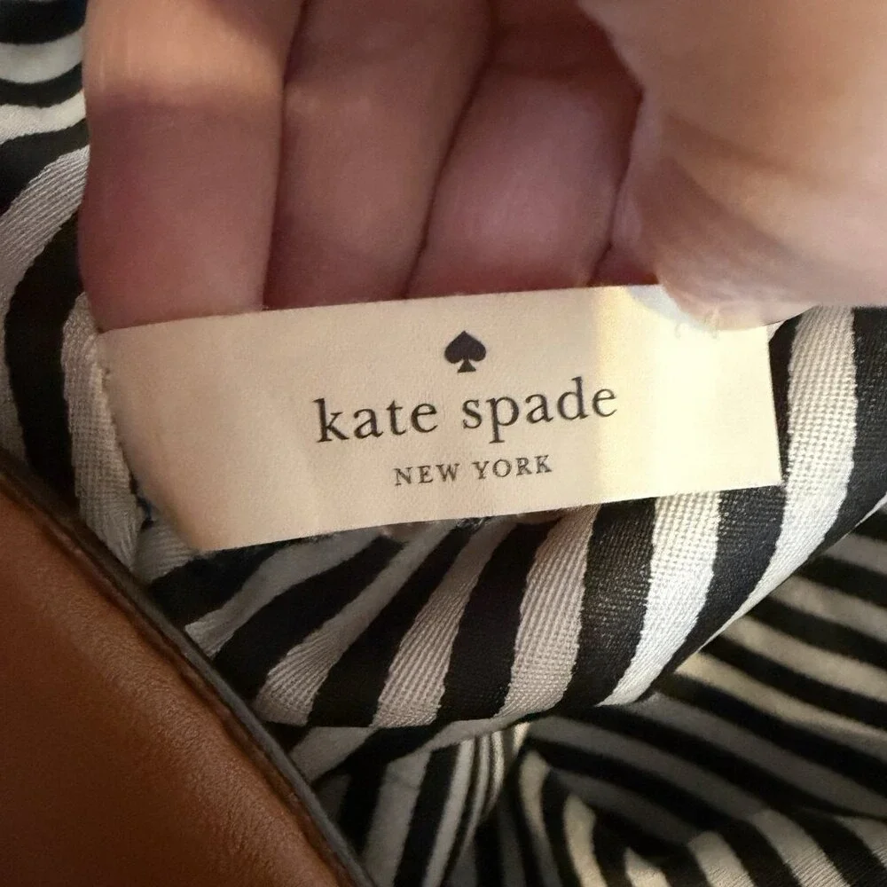 Kate Spade Cobble Hill Little Minka WKRU1251 Saddle Brown Leather Satchel Crossb